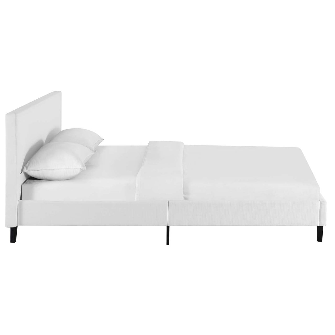Arden Fabric Queen Bed, White