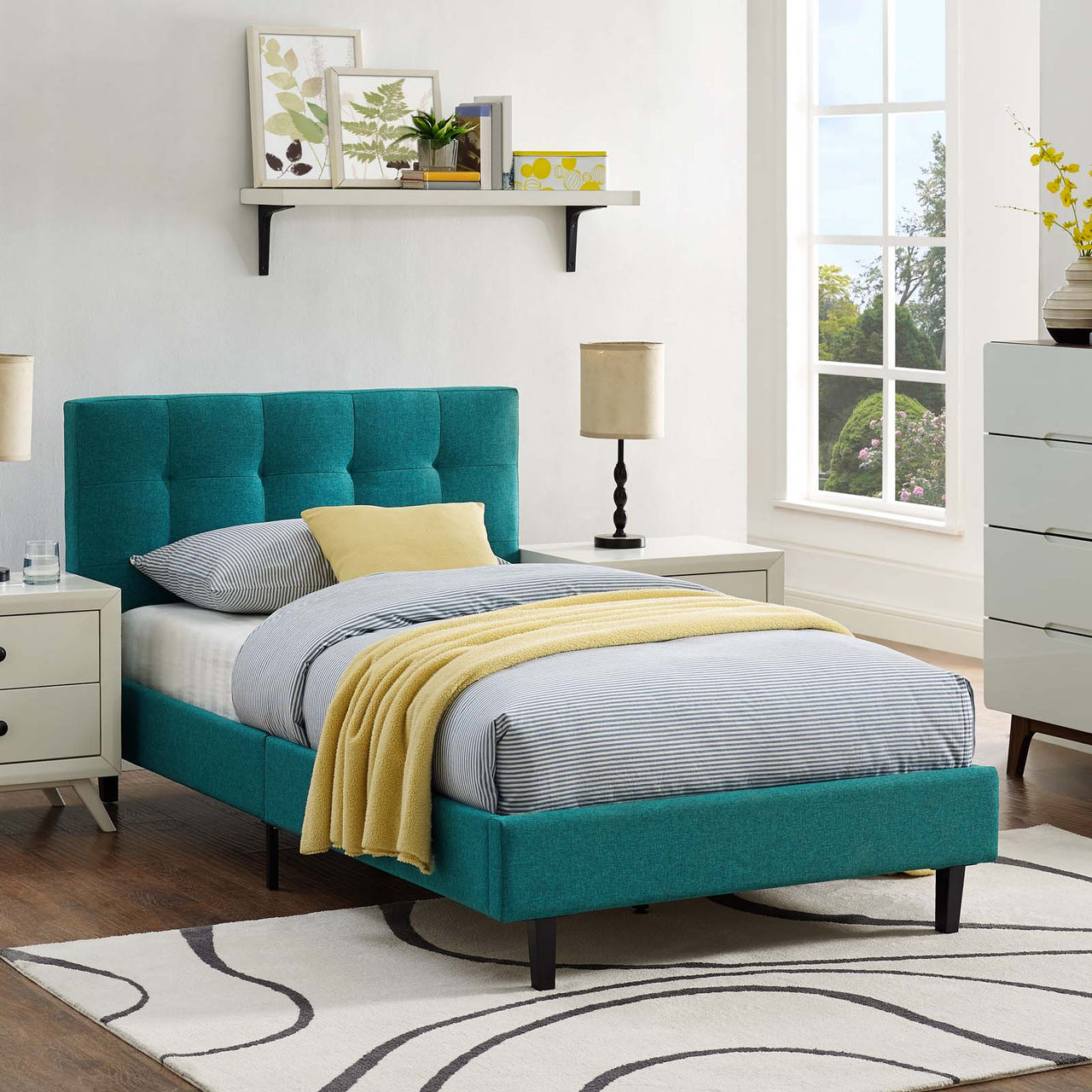 Pinpoint Twin Bed, Teal