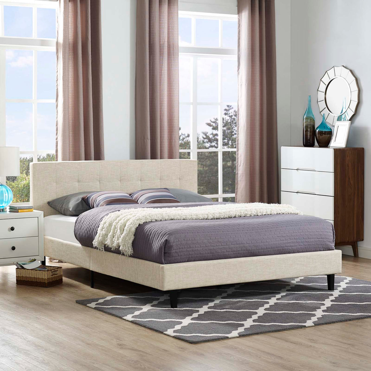 Pinpoint Full Bed, Beige