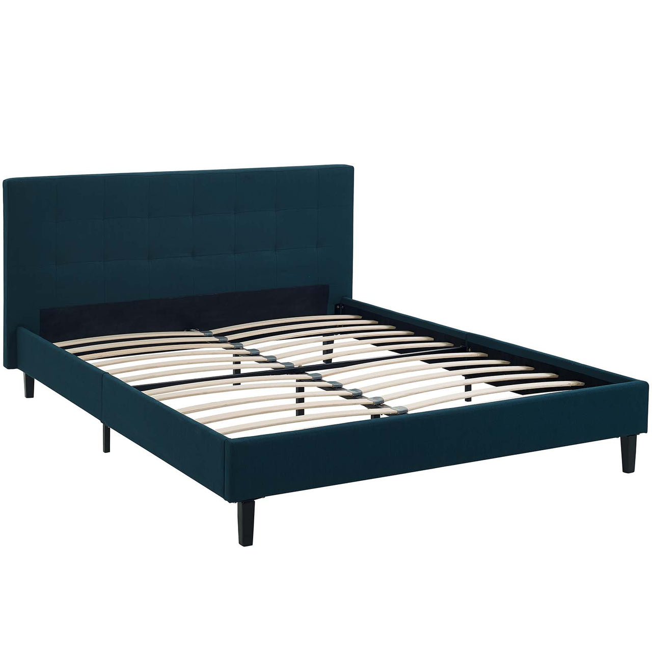 Pinpoint Fabric Queen Bed, Azure