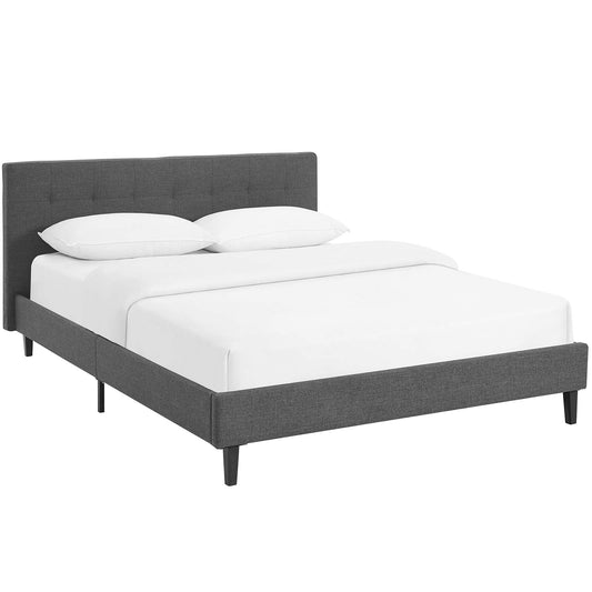Pinpoint Fabric Queen Bed, Gray