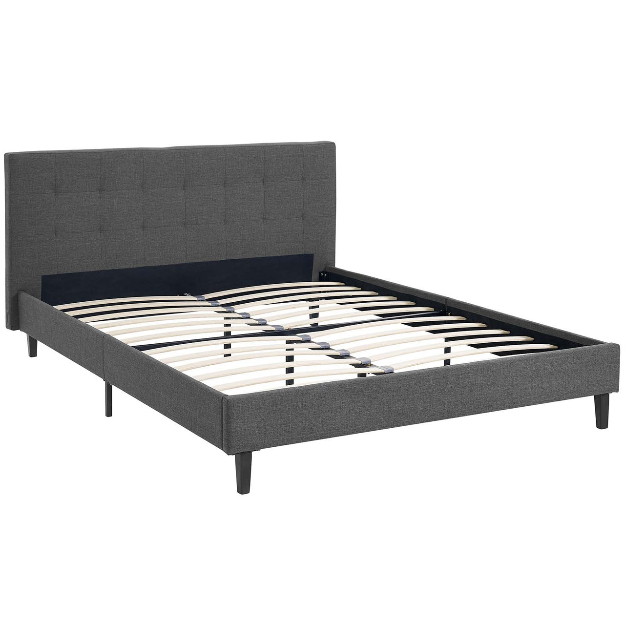 Pinpoint Fabric Queen Bed, Gray