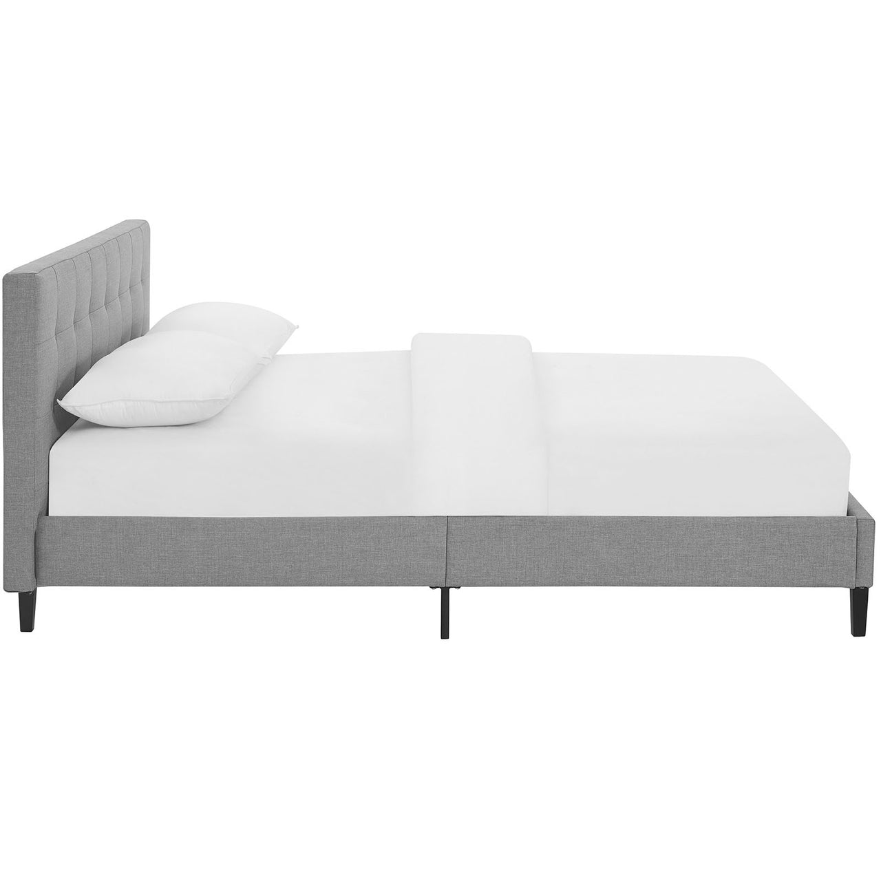 Pinpoint Fabric Queen Bed, Light Gray