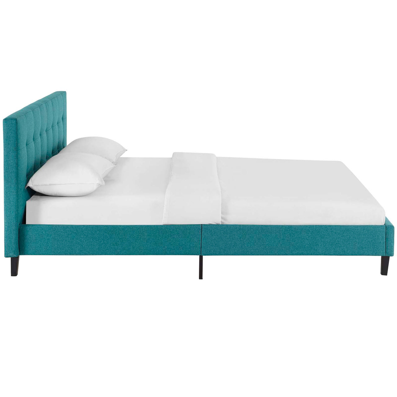 Pinpoint Fabric Queen Bed, Teal