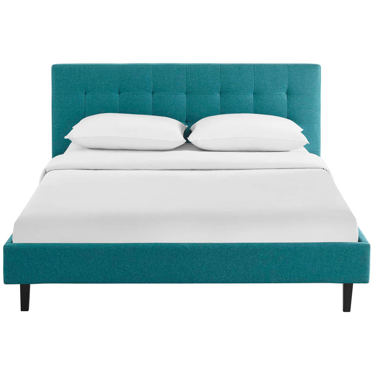 Pinpoint Fabric Queen Bed, Teal