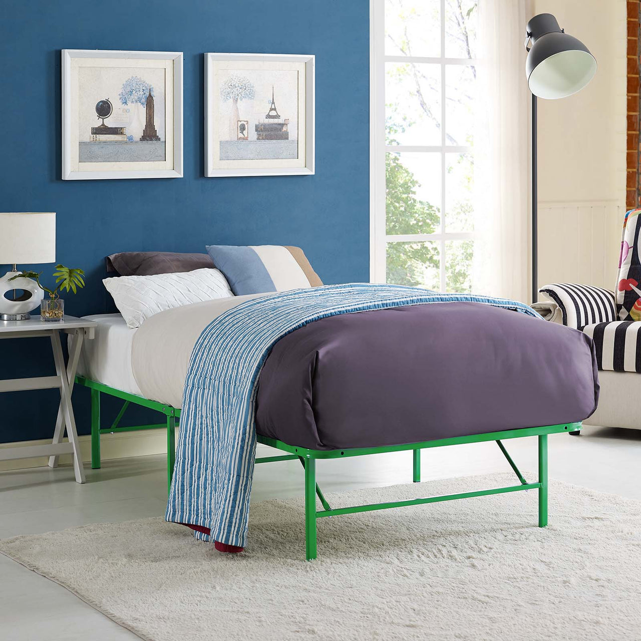 Stronghold Twin Bed Frame, Green