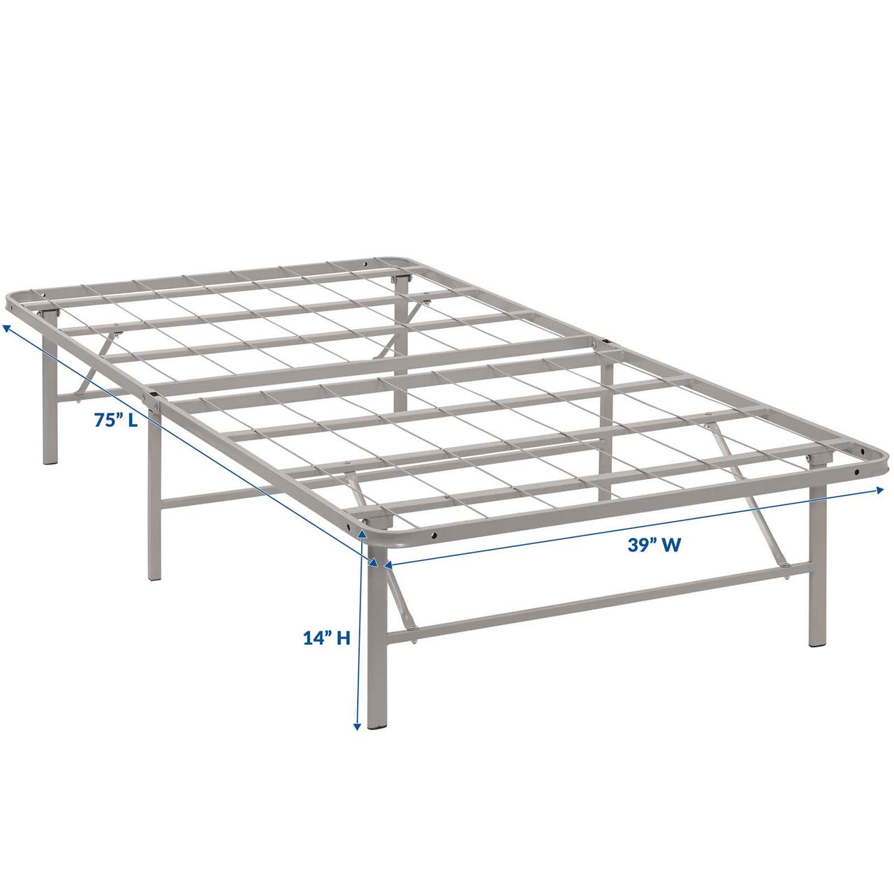 Stronghold Twin Bed Frame, Gray