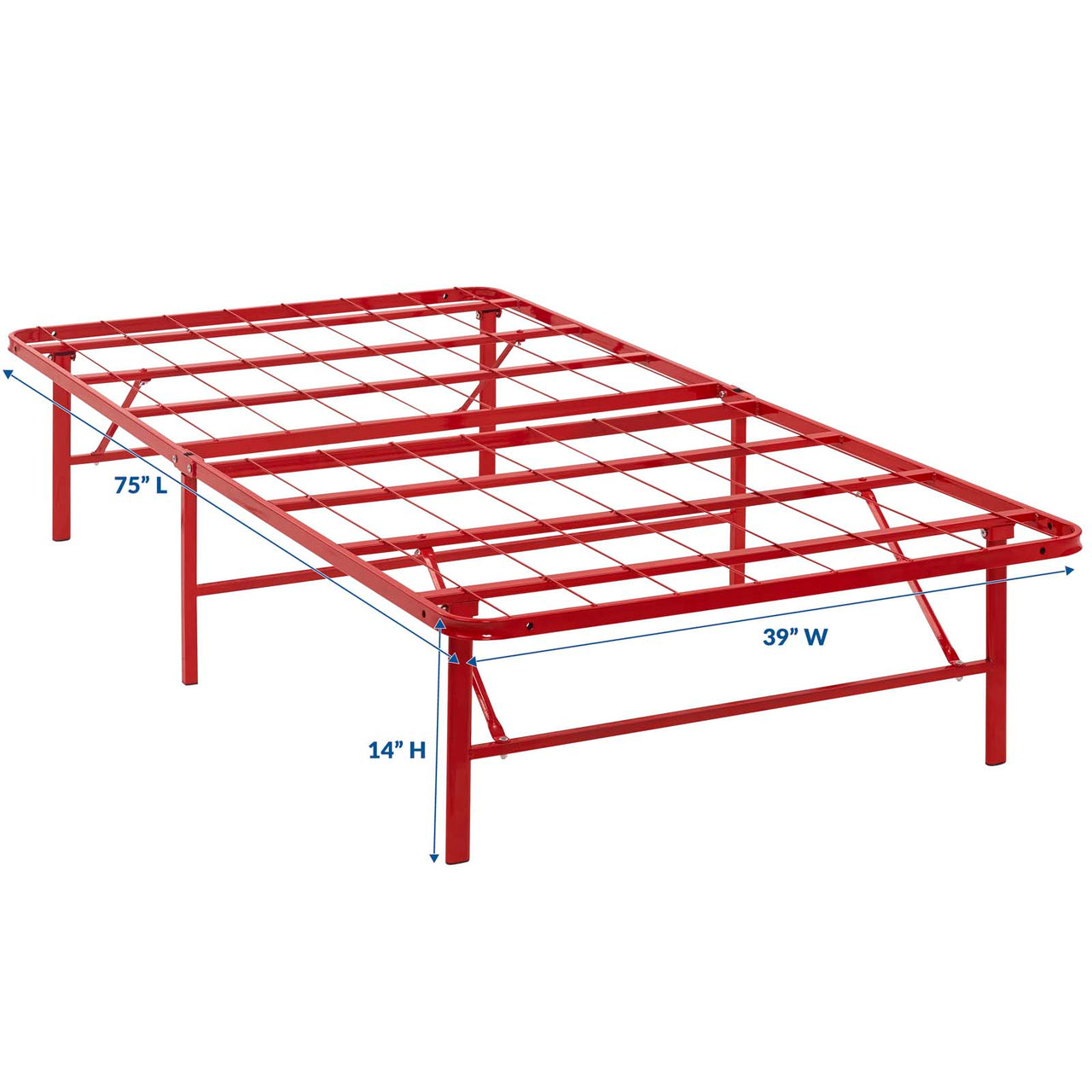 Stronghold Twin Bed Frame, Red