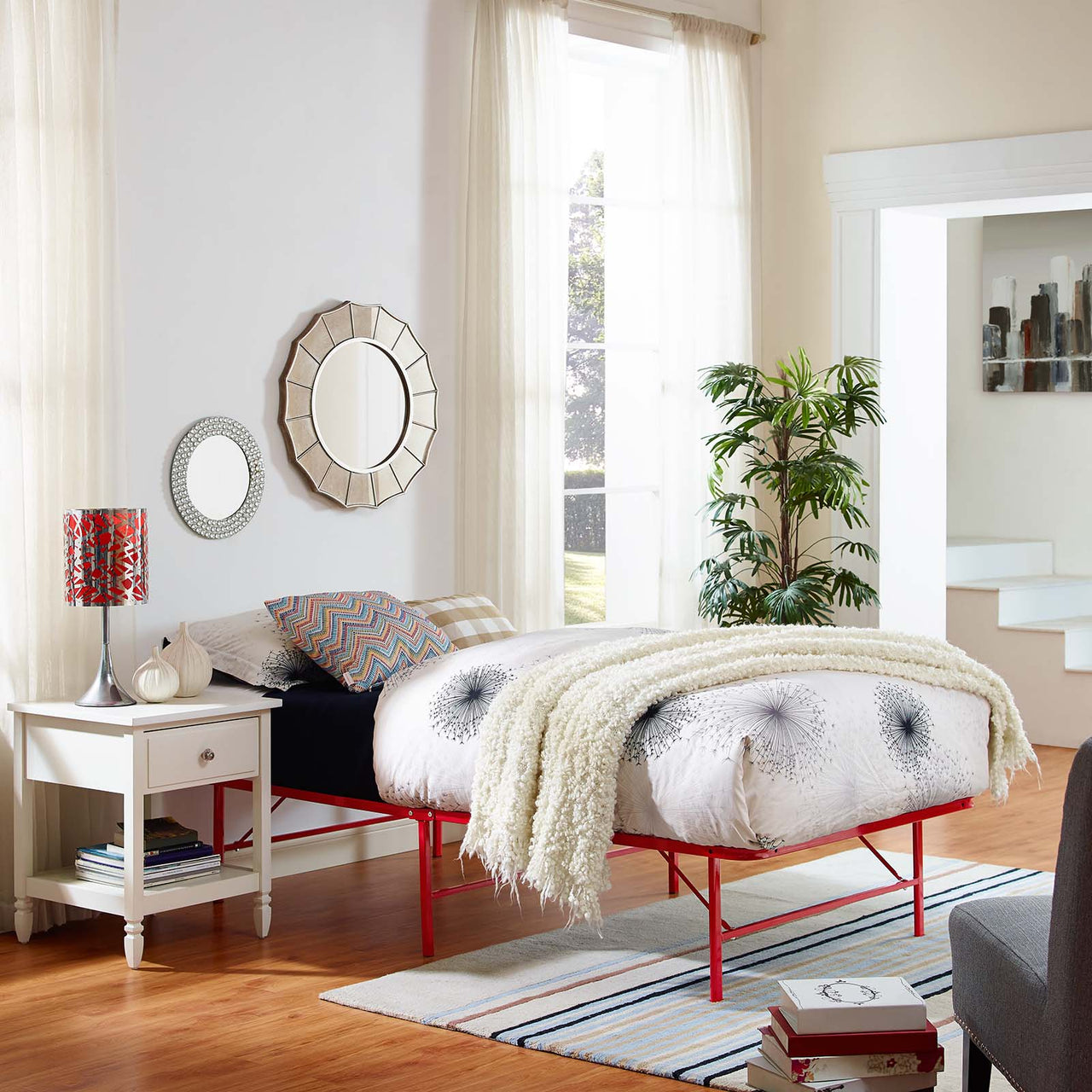 Stronghold Twin Bed Frame, Red