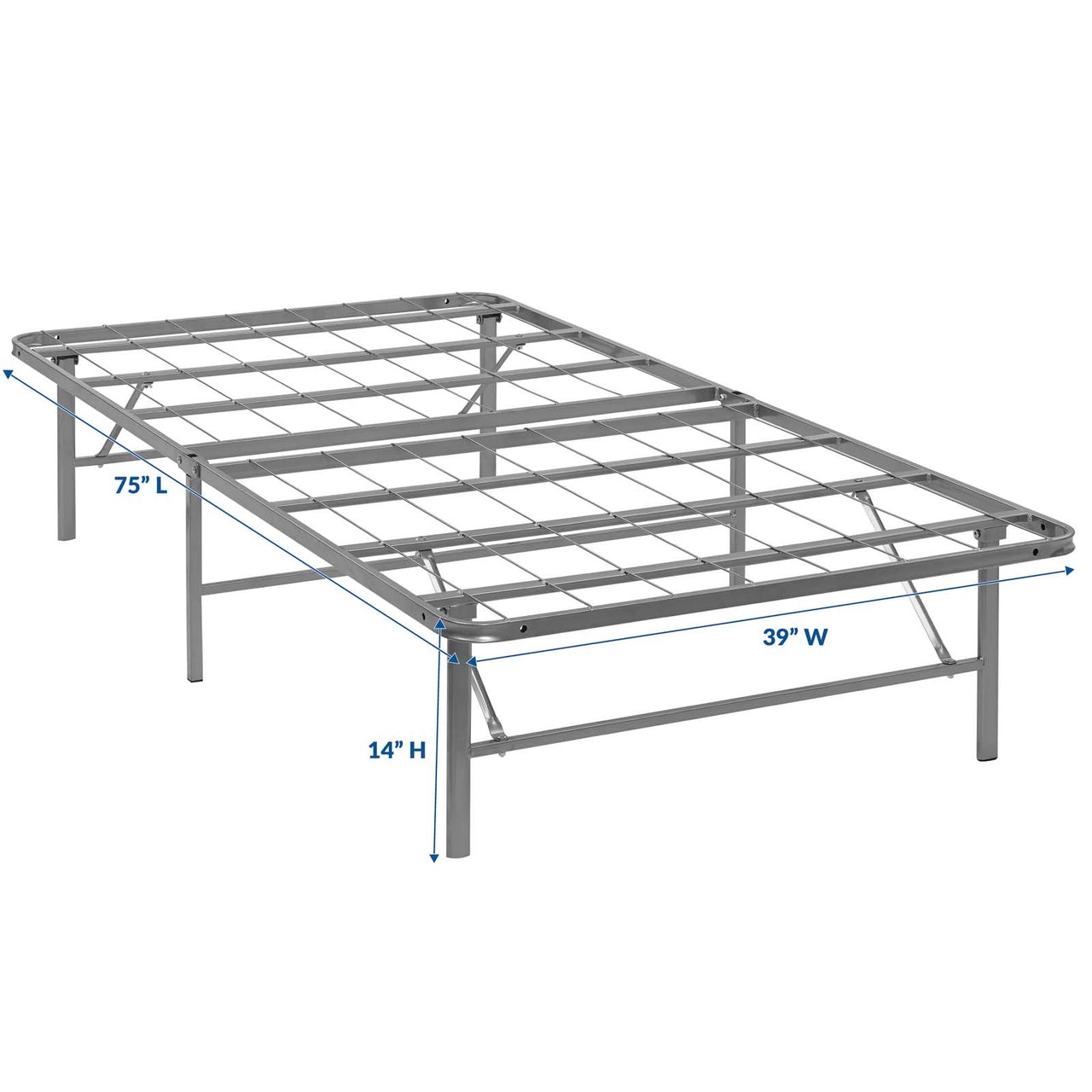 Stronghold Twin Bed Frame, Silver