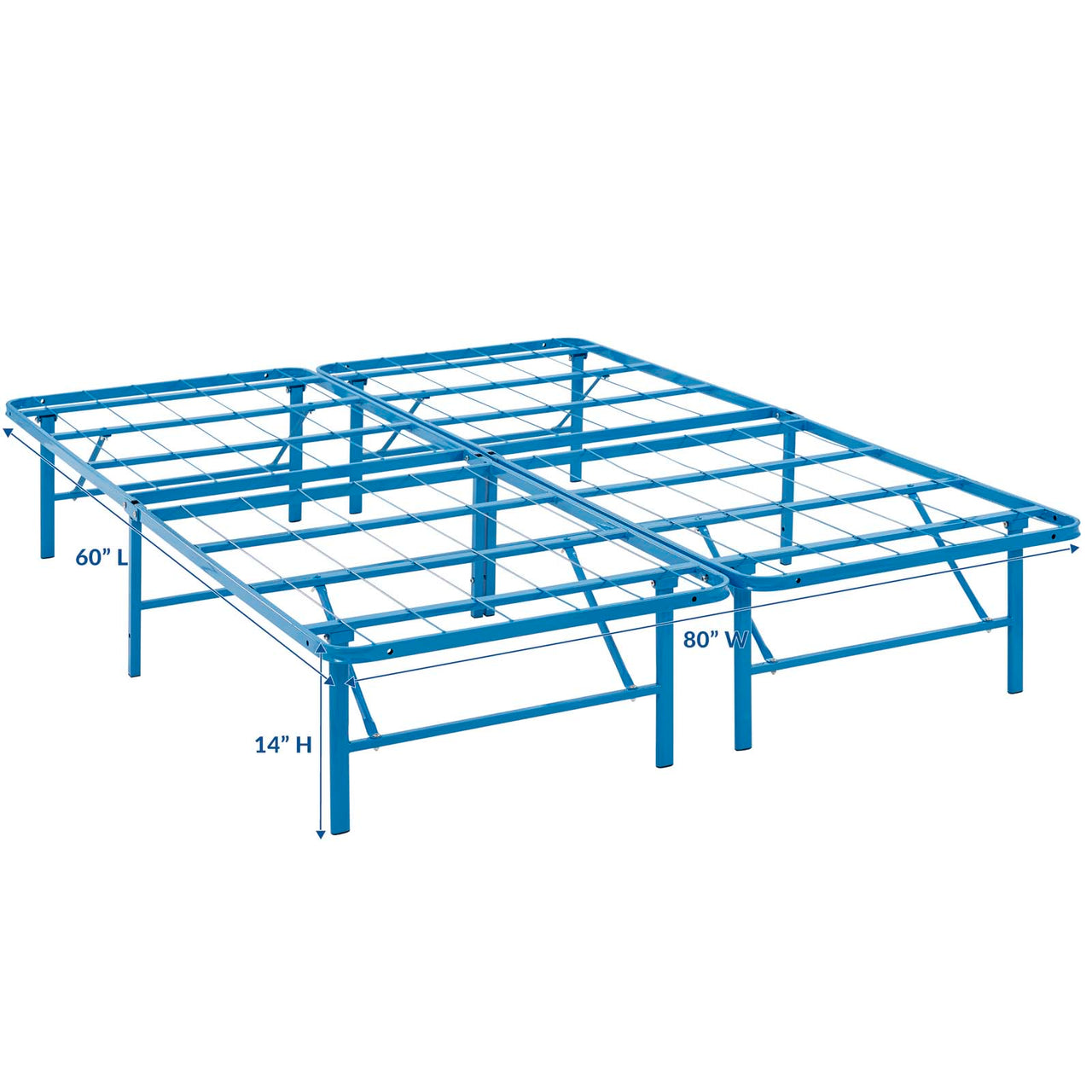 Stronghold Queen Bed Frame, Light Blue