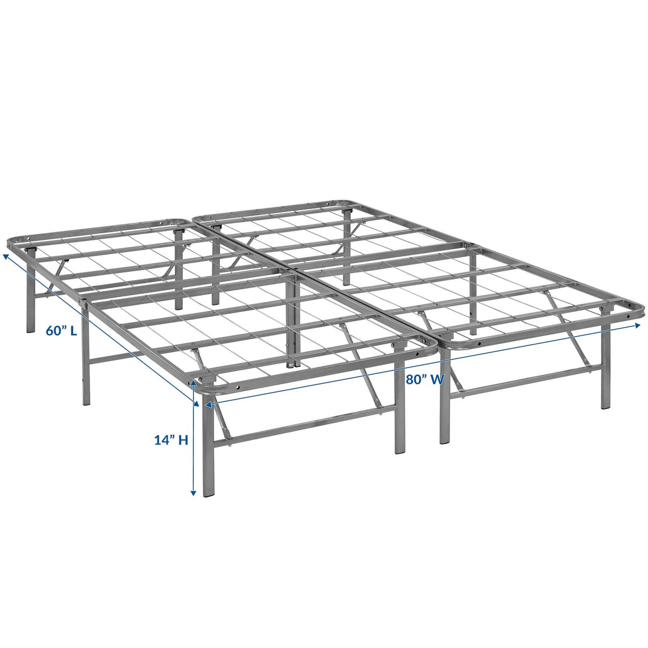 Stronghold Queen Bed Frame, Silver