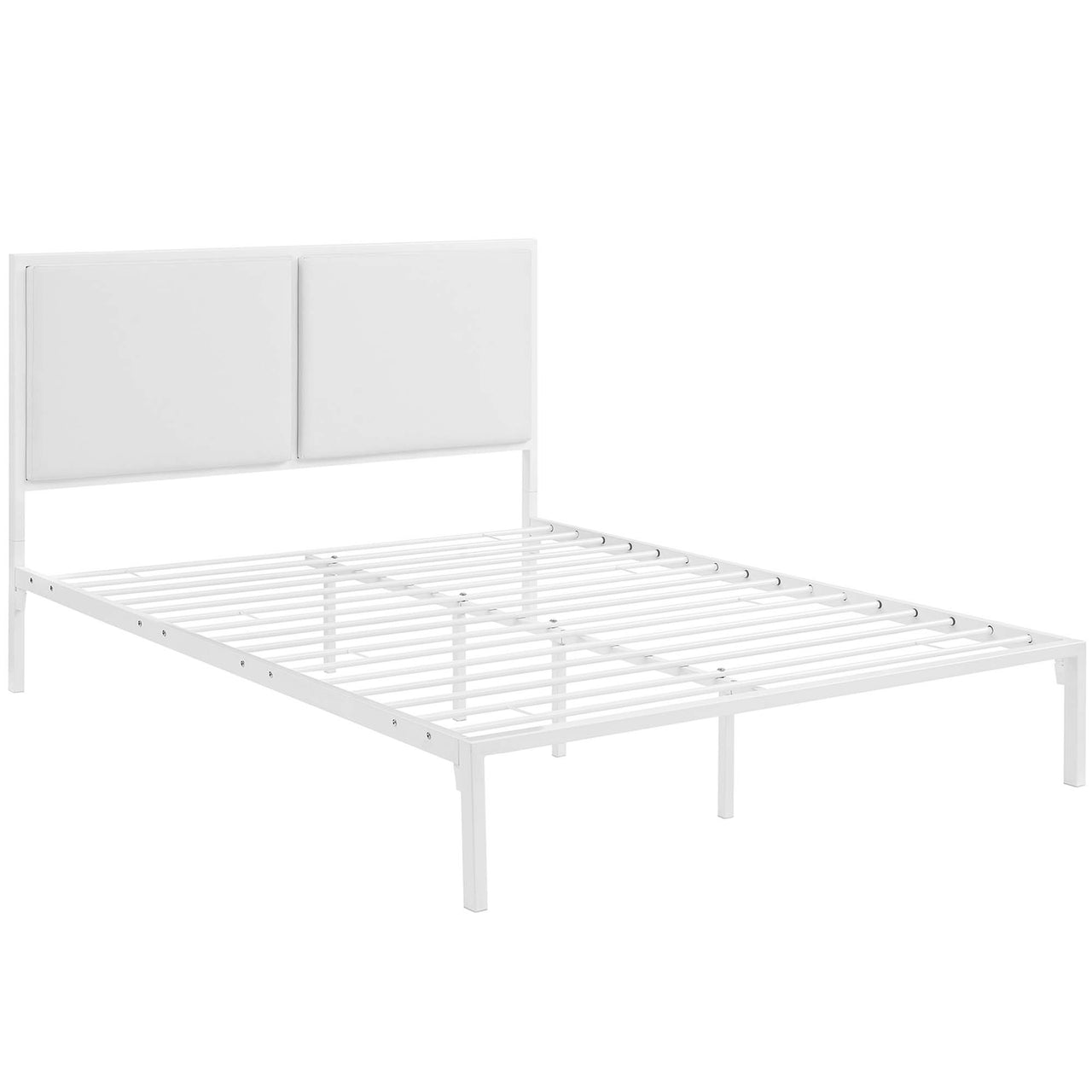 Darsa Eco-Leather King Bed, White