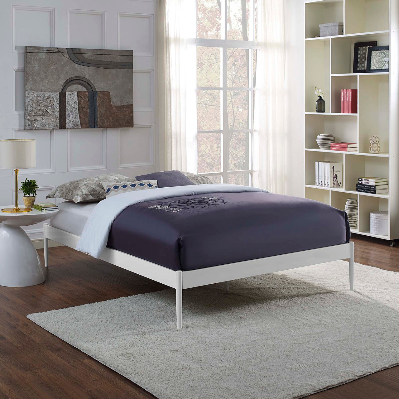Elara Full Bed Frame, White