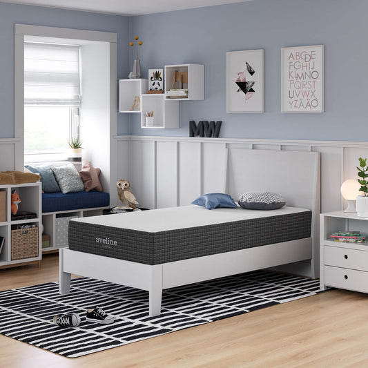 10" Cooling Memory Foam Gel Twin Mattress, AVEM10, White