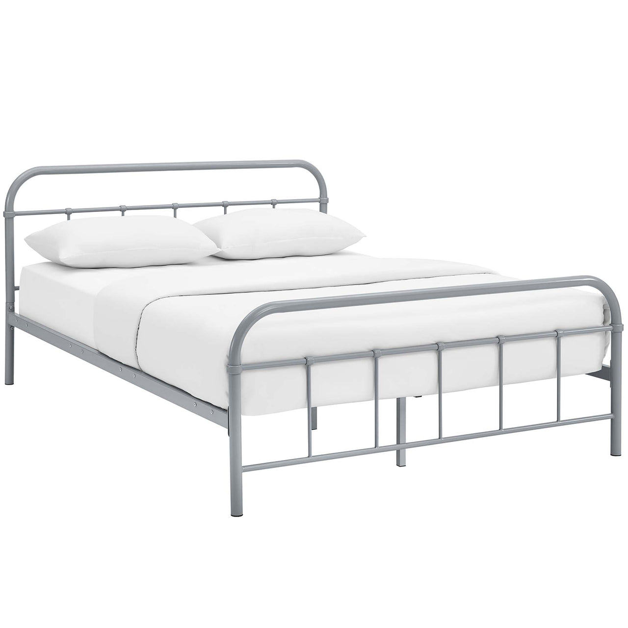 Celia Metal Full Bed Frame, Gray