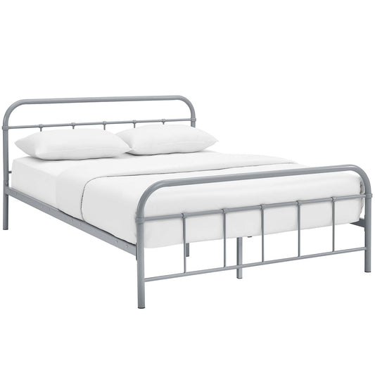 Celia Metal Full Bed Frame, Gray