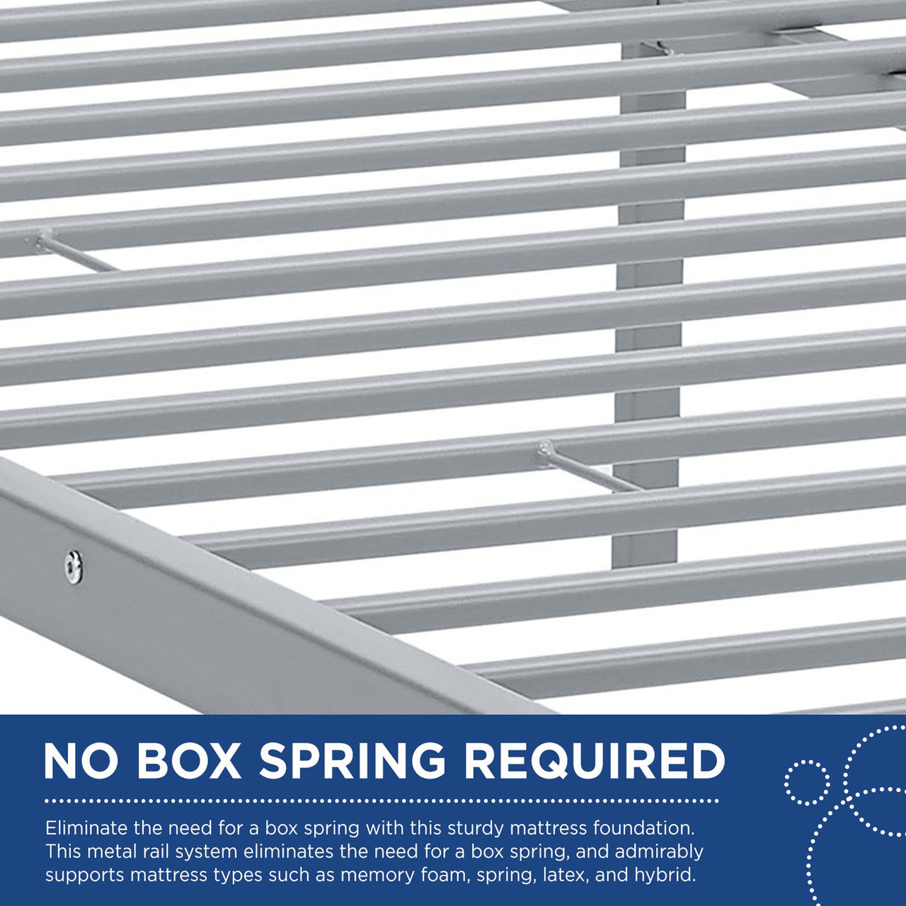 Celia Metal Full Bed Frame, Gray