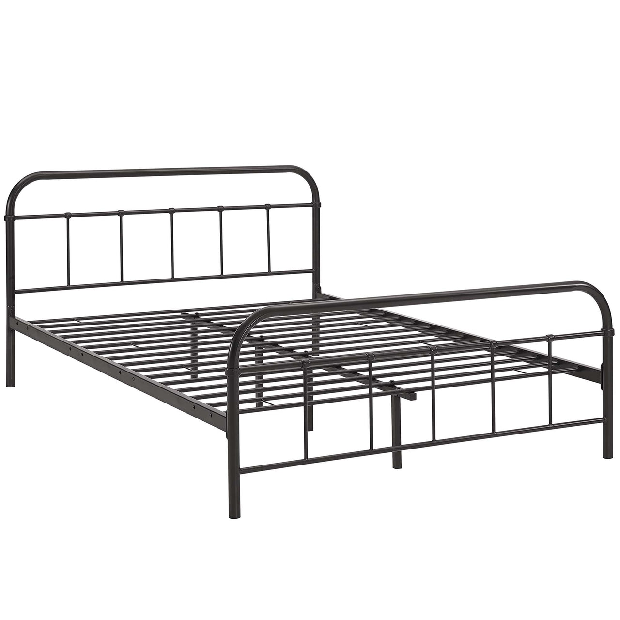 Celia Metal Queen Bed Frame, Brown