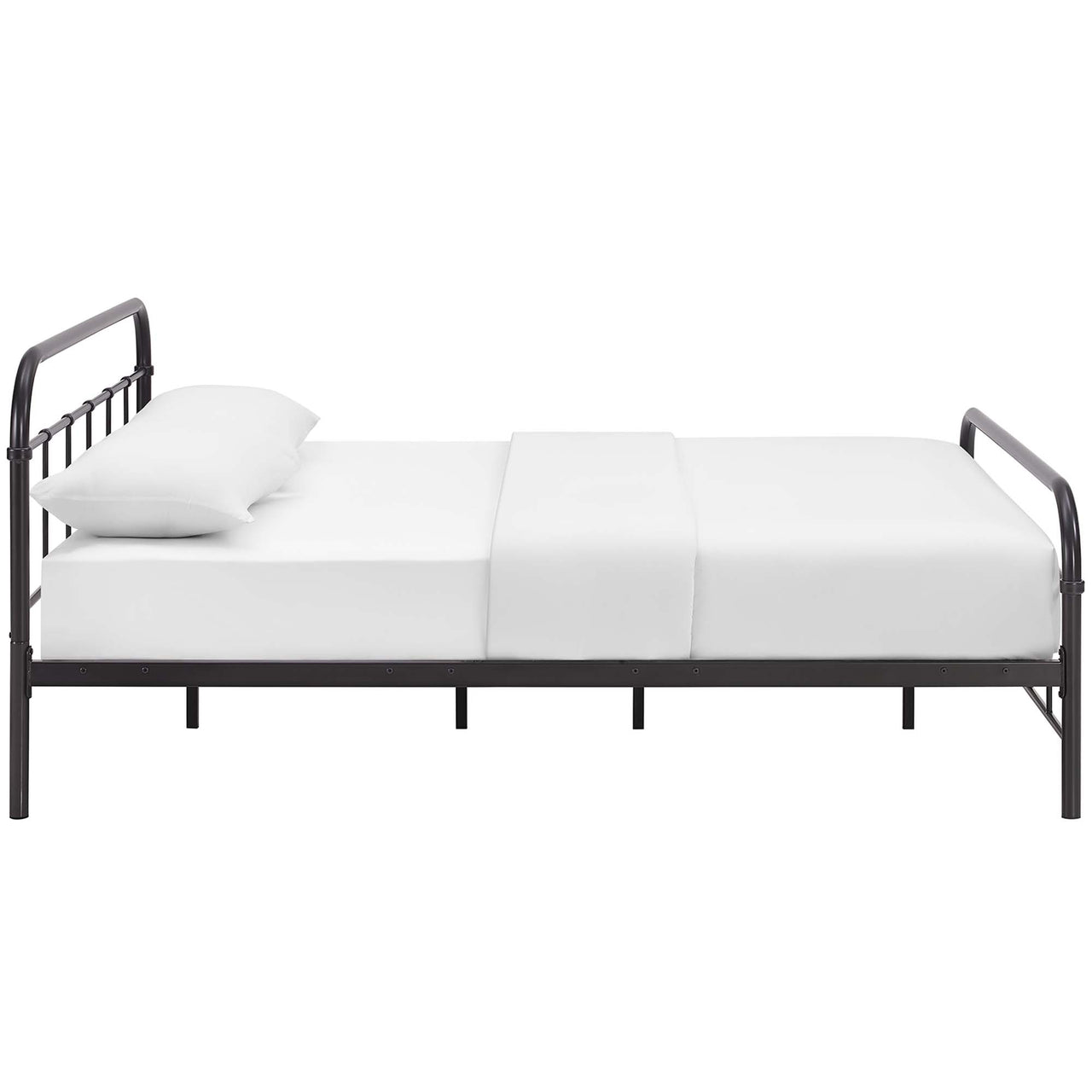 Celia Metal Queen Bed Frame, Brown