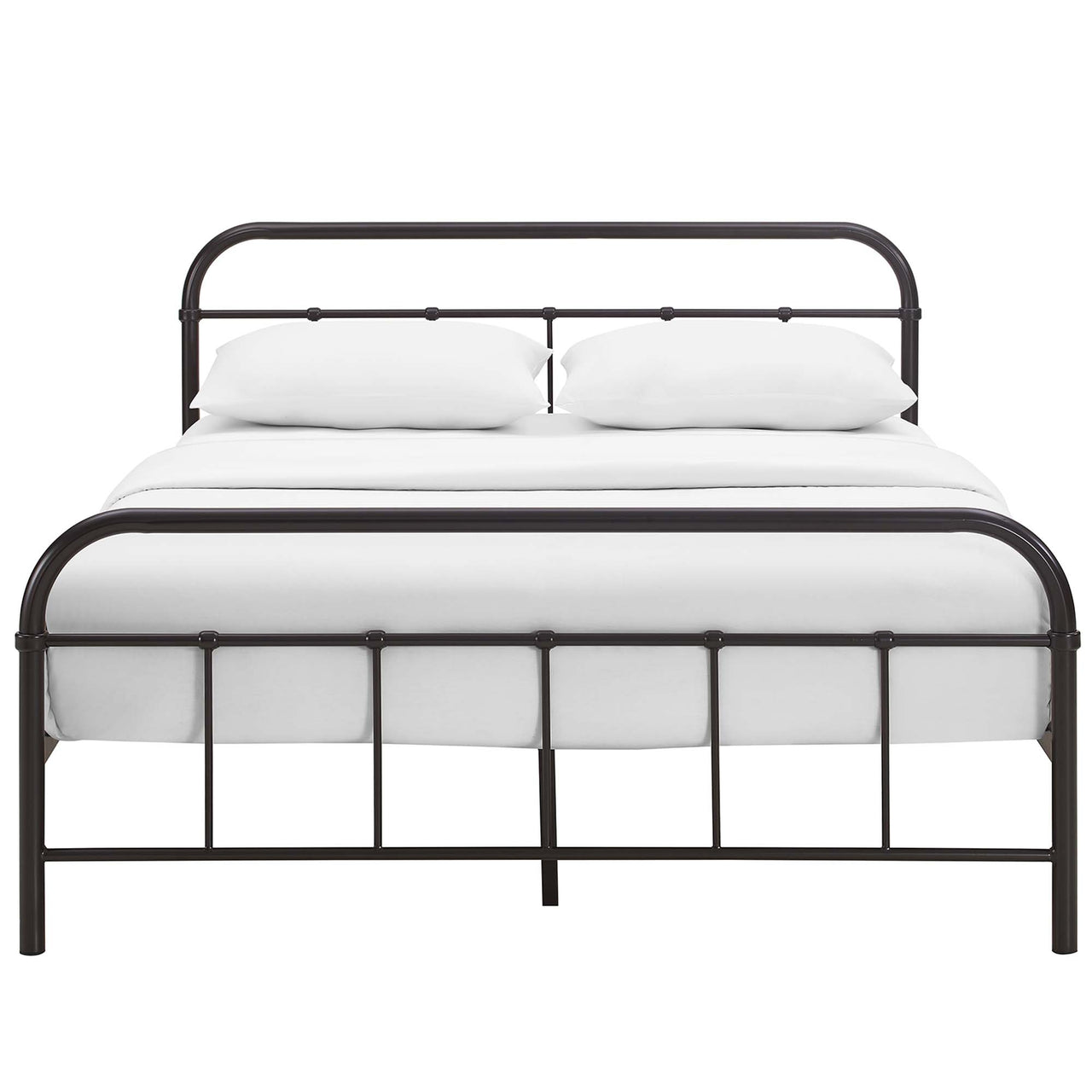 Celia Metal Queen Bed Frame, Brown