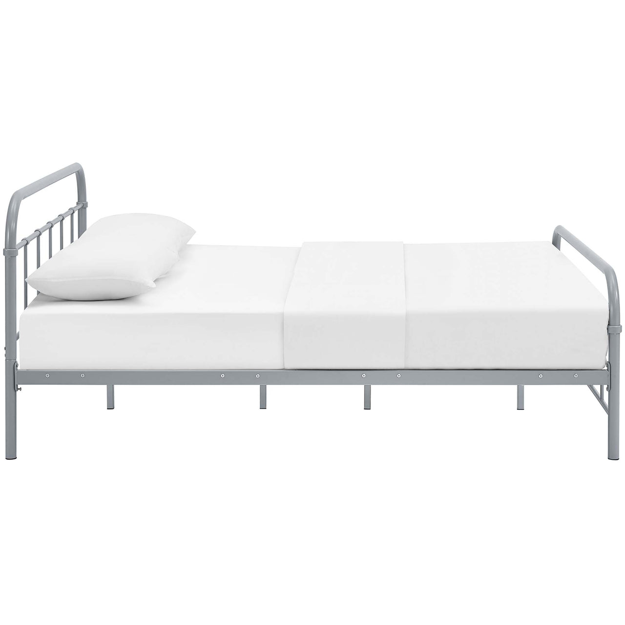 Celia Metal Queen Bed Frame, Gray