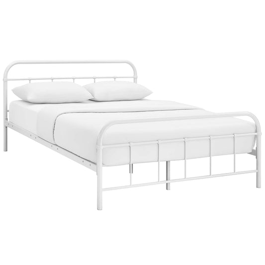 Celia Metal Queen Bed Frame, White