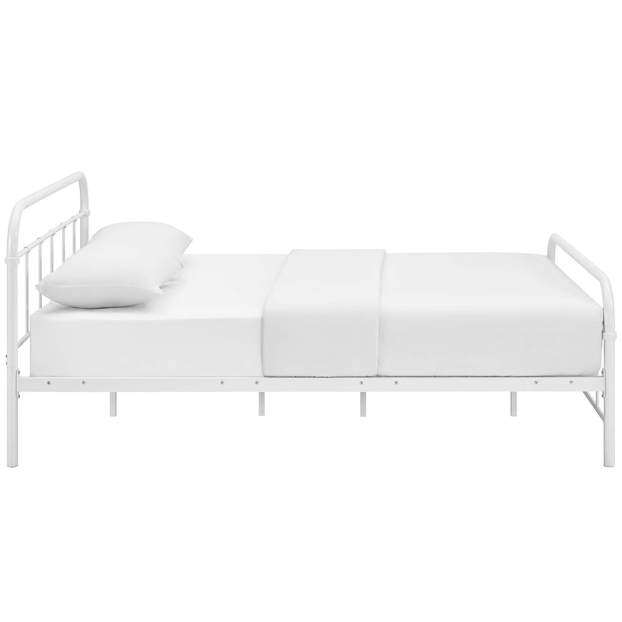 Celia Metal Queen Bed Frame, White