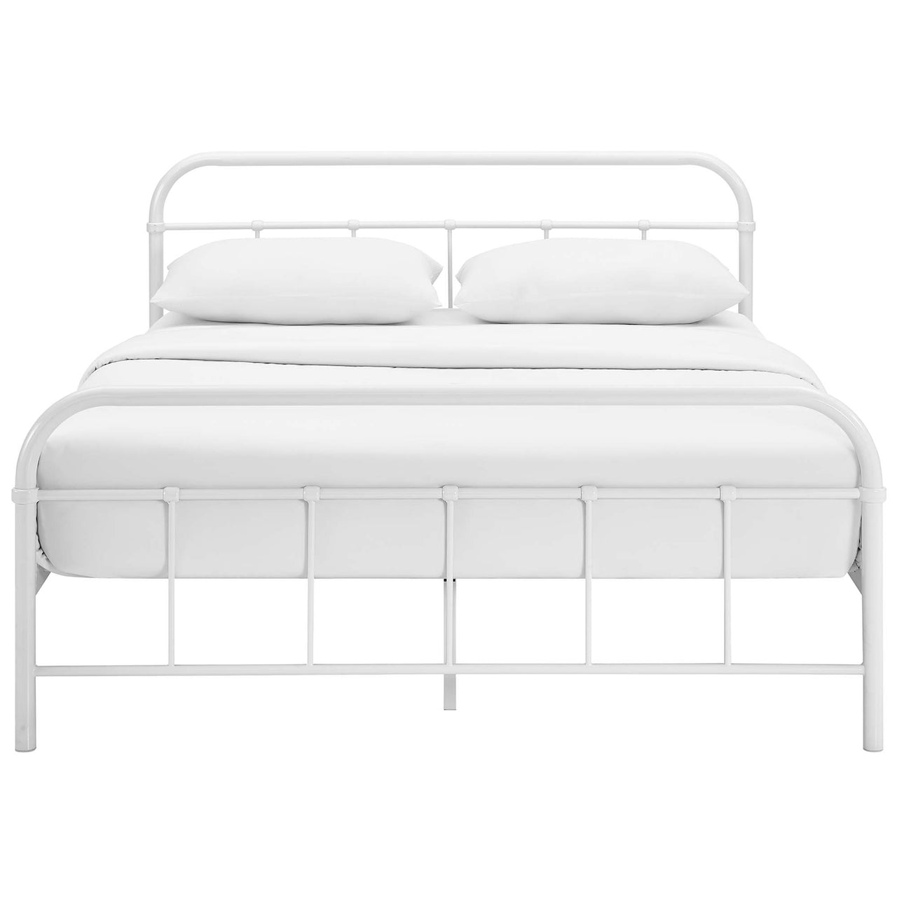 Celia Metal Queen Bed Frame, White