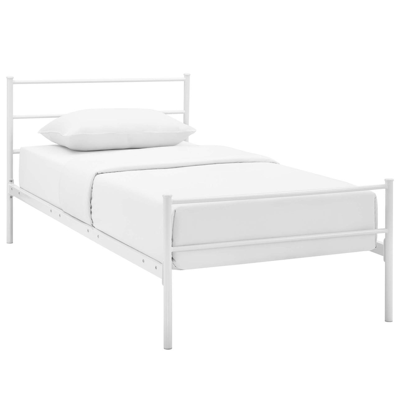 Elowen Platform Twin Bed Frame, White