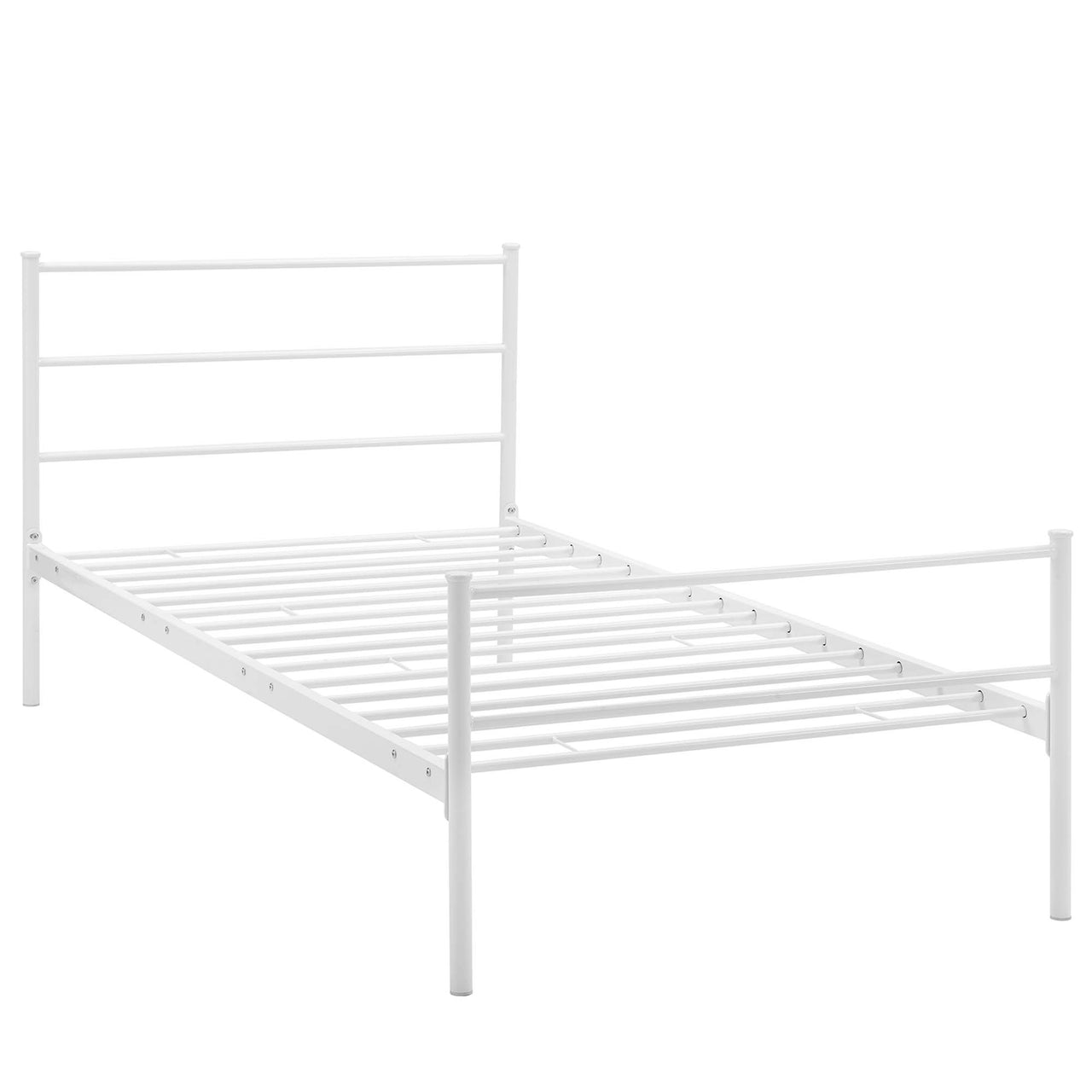 Elowen Platform Twin Bed Frame, White