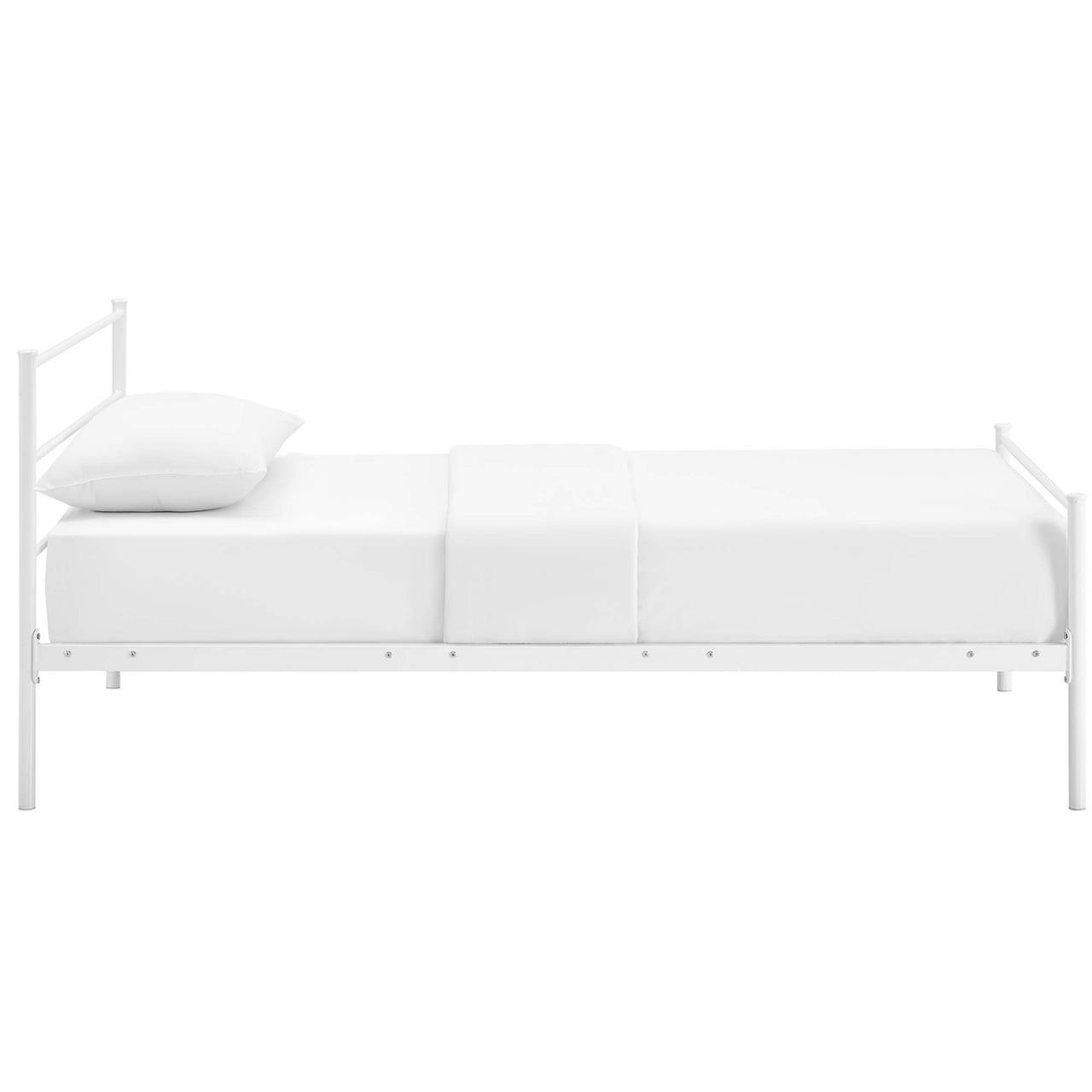 Elowen Platform Twin Bed Frame, White