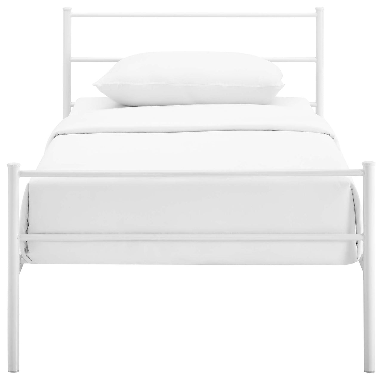 Elowen Platform Twin Bed Frame, White