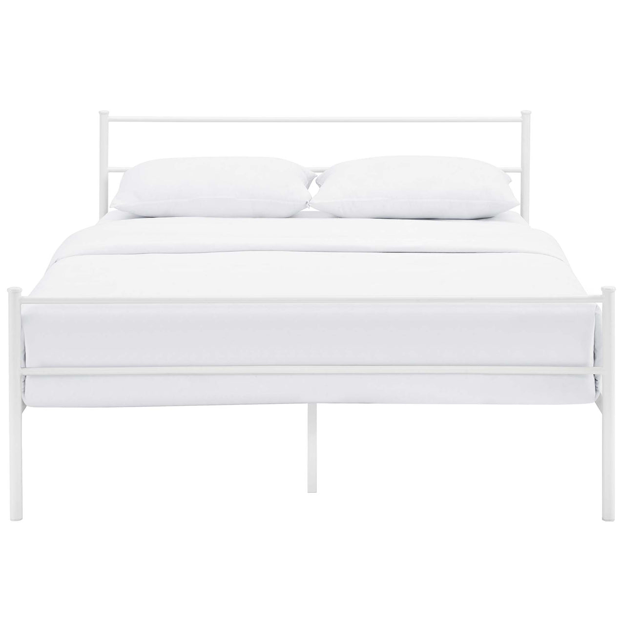 Elowen Platform Queen Bed Frame, White