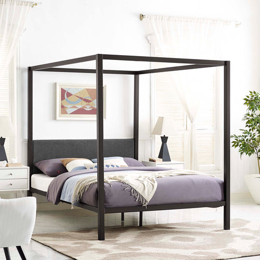 Sylvara Queen Bed Frame, Brown & Gray