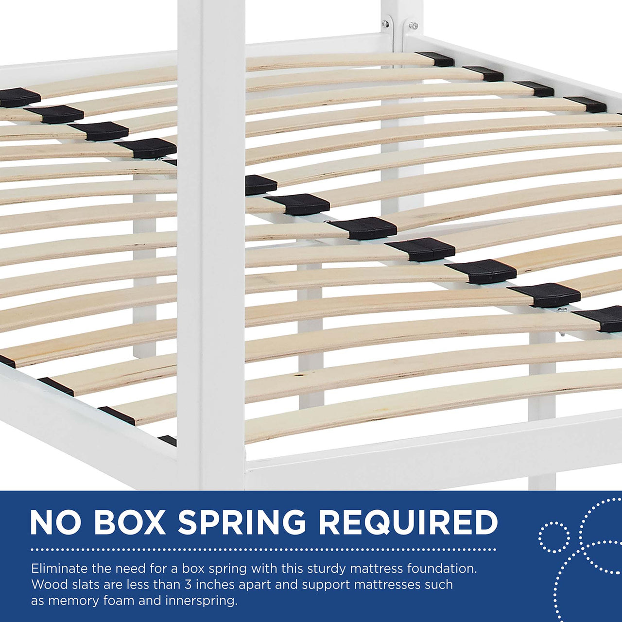 Sylvara Queen Bed Frame, White & Gray