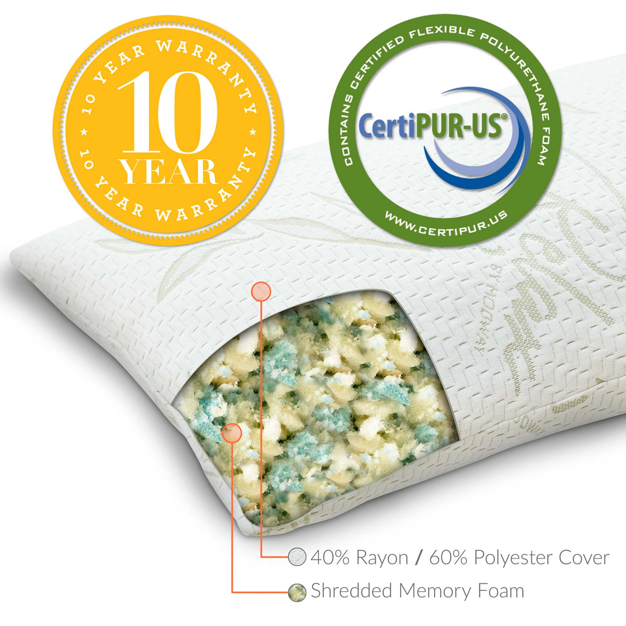 Rejuvenate King Size Pillow, White
