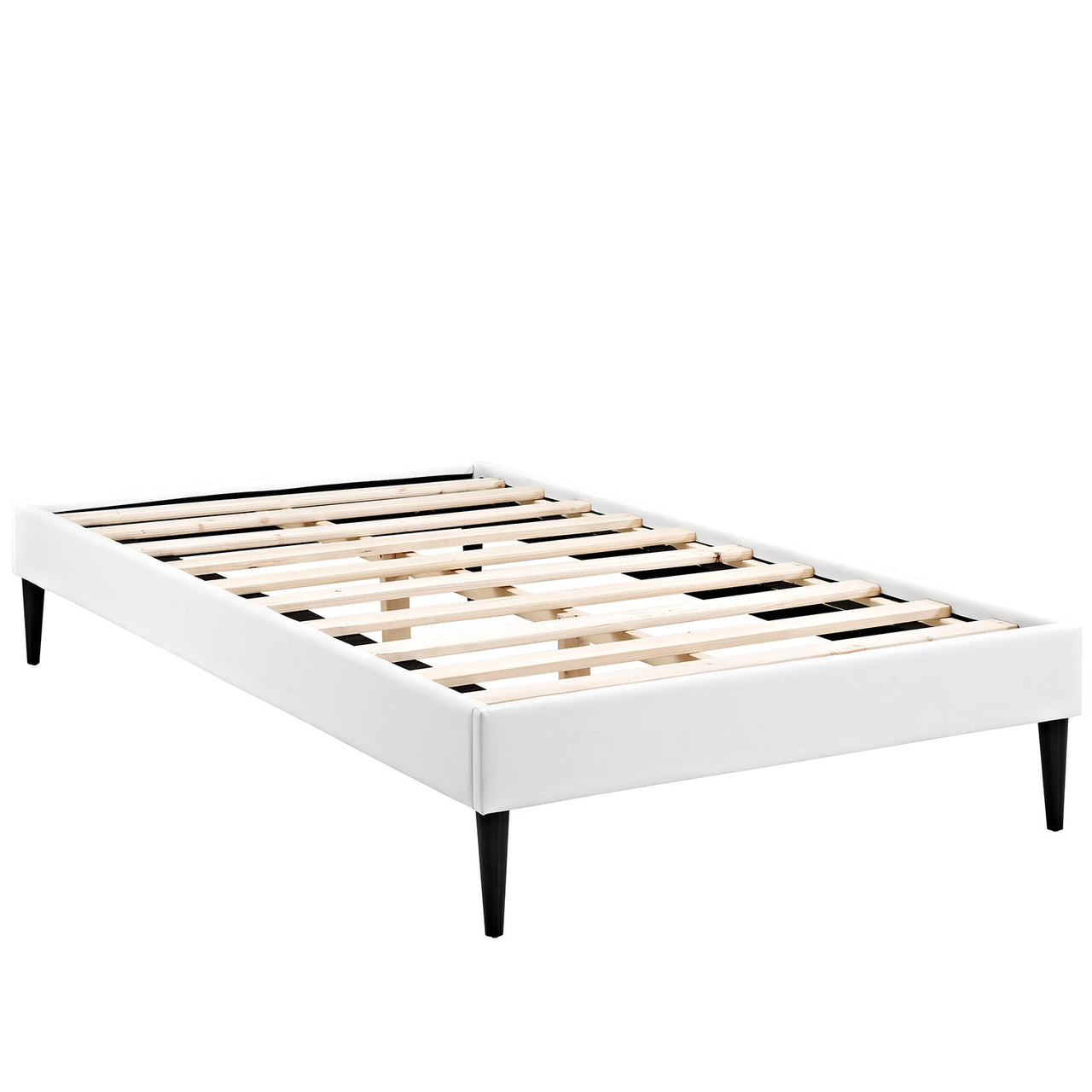 Avaron Eco-Leather Twin Bed Frame, White
