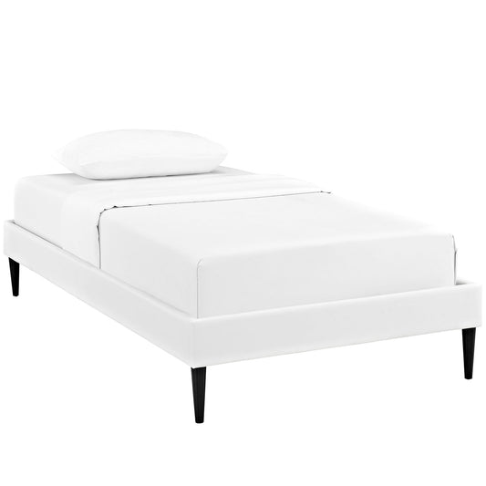 Avaron Eco-Leather Twin Bed Frame, White