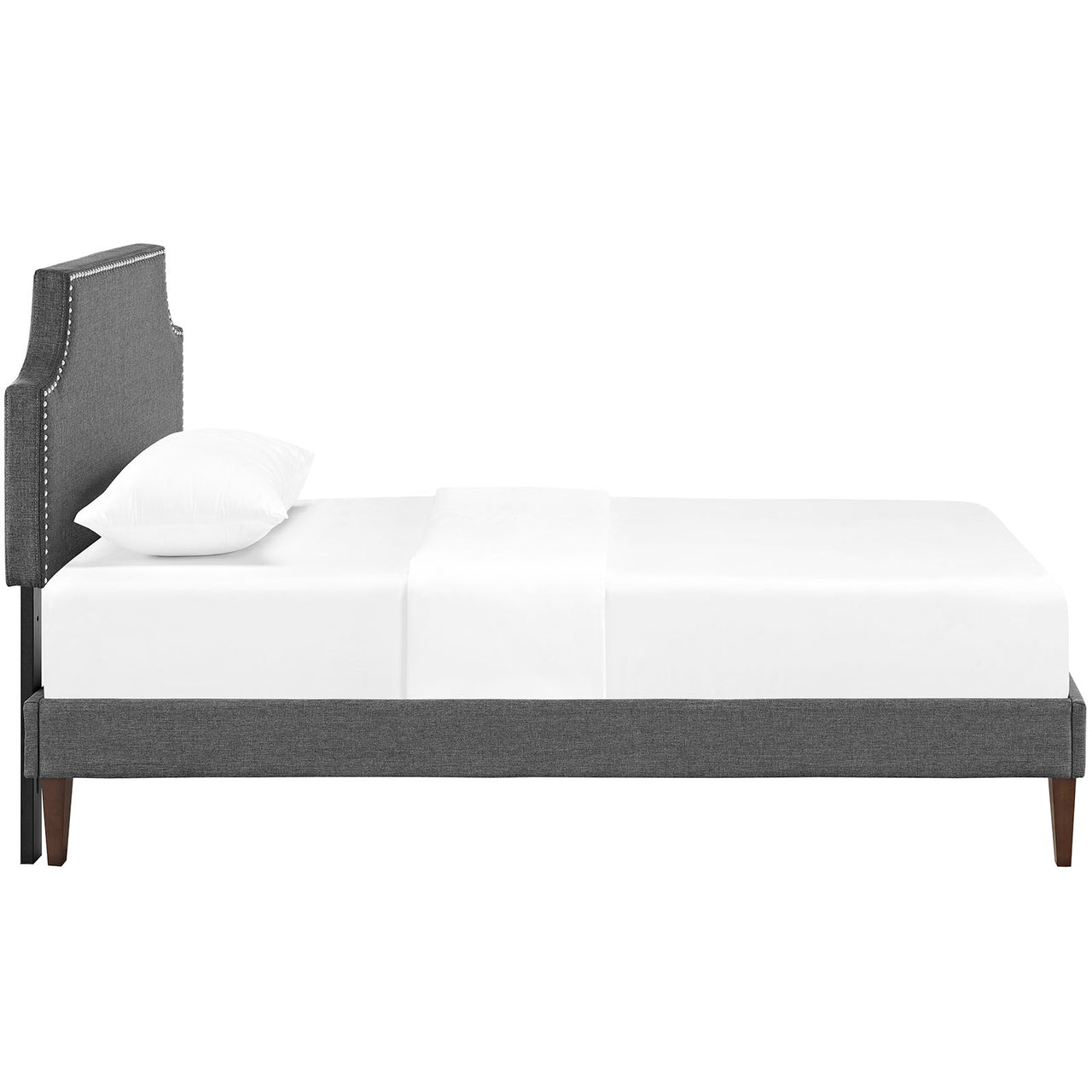 Laurel Fabric Twin Platform Bed, Gray