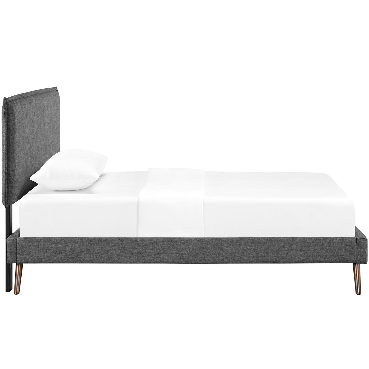 Millie Fabric Twin Platform Bed, Gray