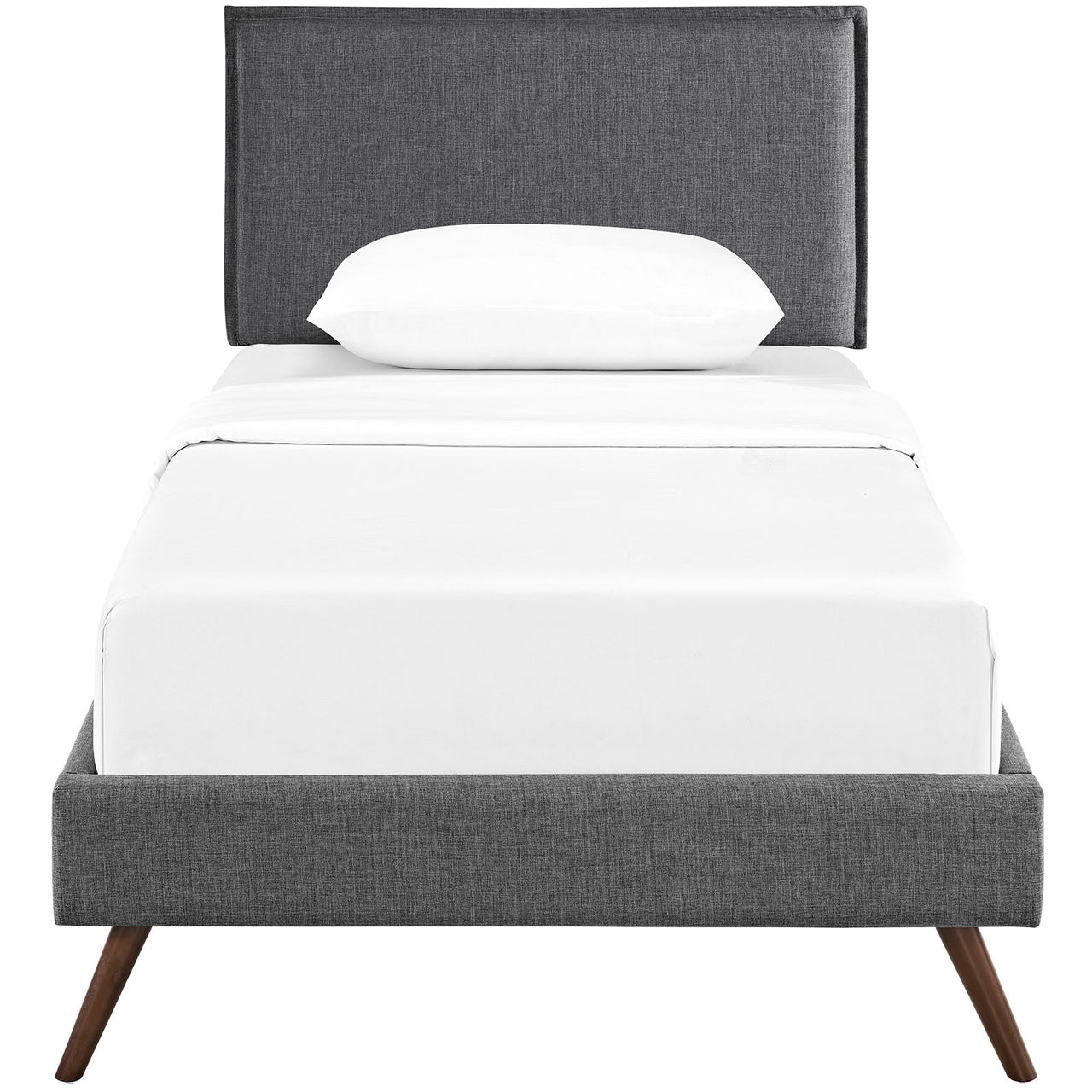 Millie Fabric Twin Platform Bed, Gray