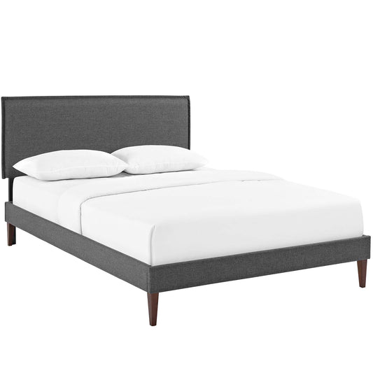 Millie Fabric Full Platform Bed, Gray