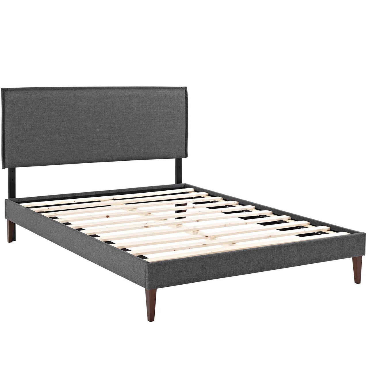 Millie Fabric Full Platform Bed, Gray