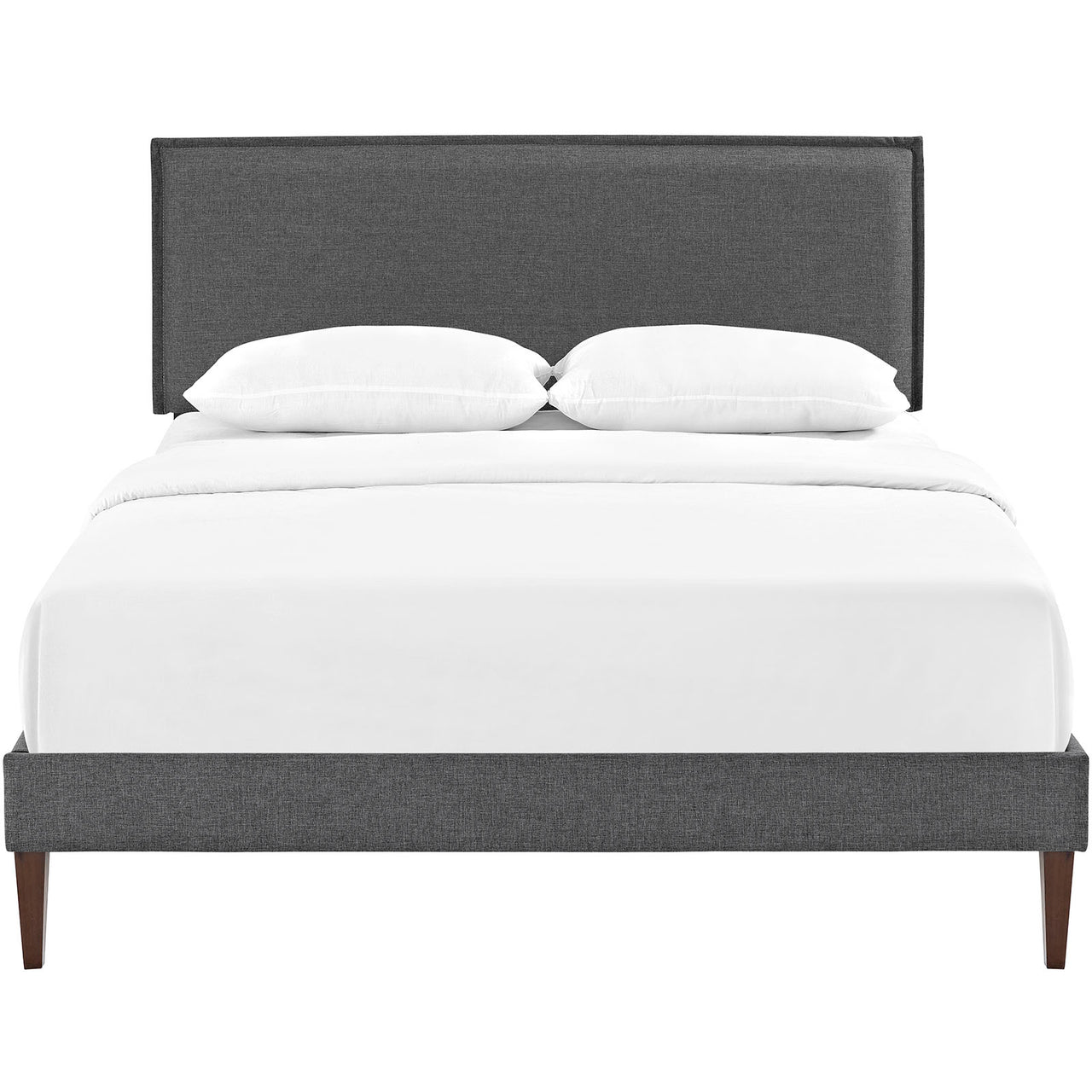 Millie Fabric Full Platform Bed, Gray