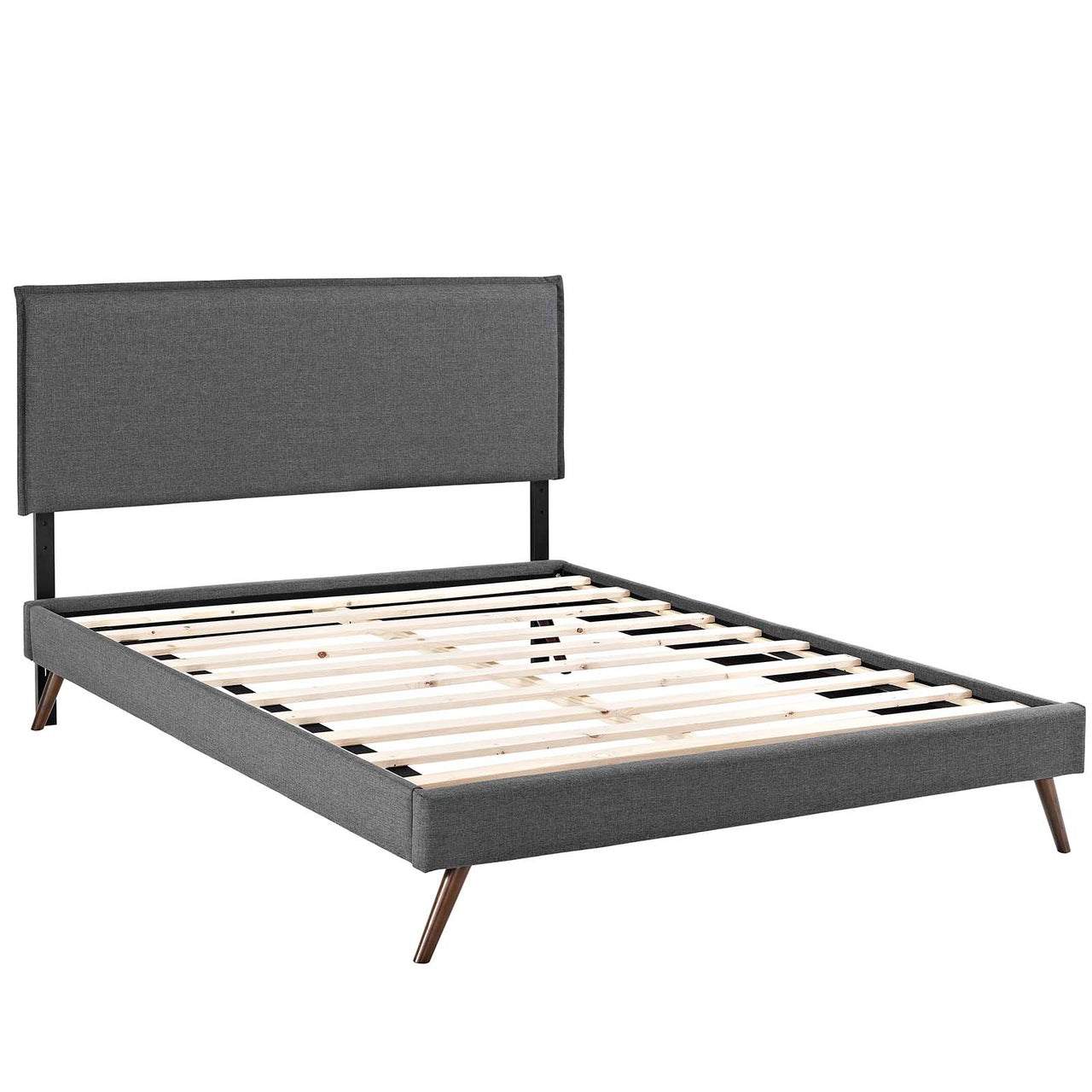Millie Fabric Queen Platform Bed, Gray