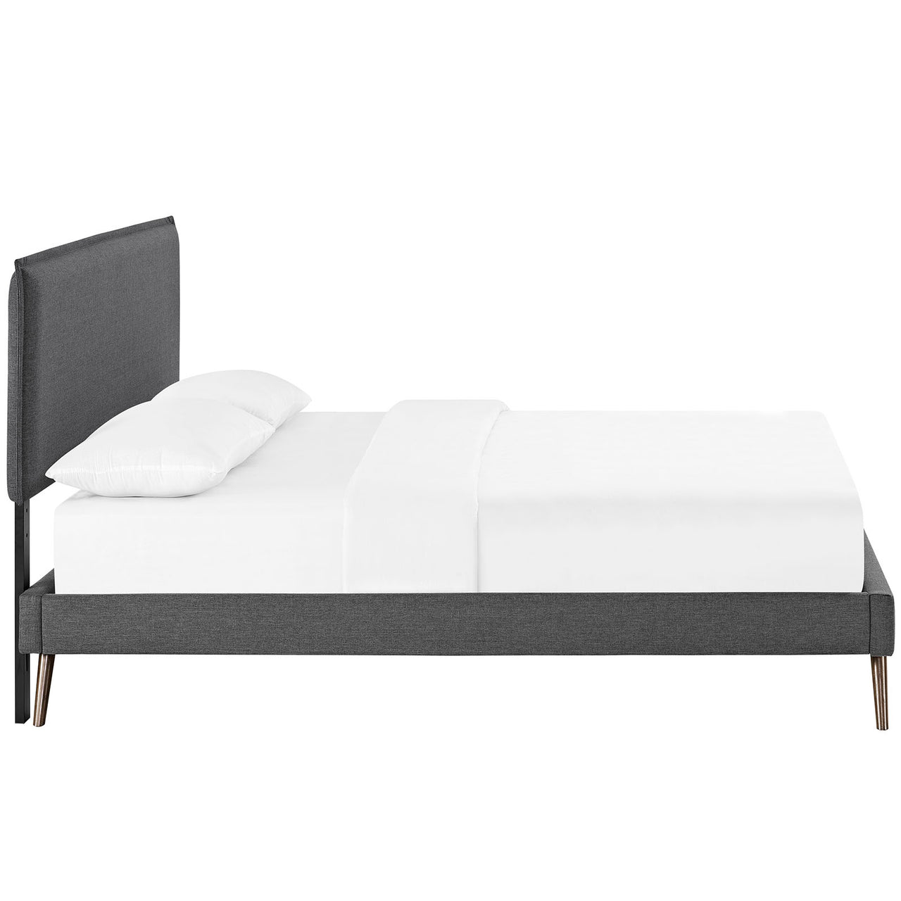 Millie Fabric Queen Platform Bed, Gray