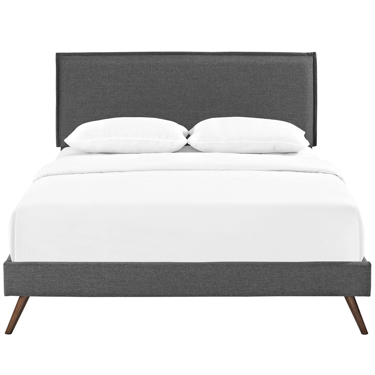 Millie Fabric Queen Platform Bed, Gray