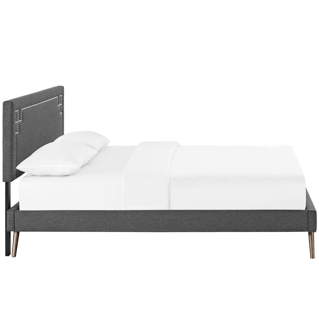 Dazzle Fabric Queen Platform Bed, Gray