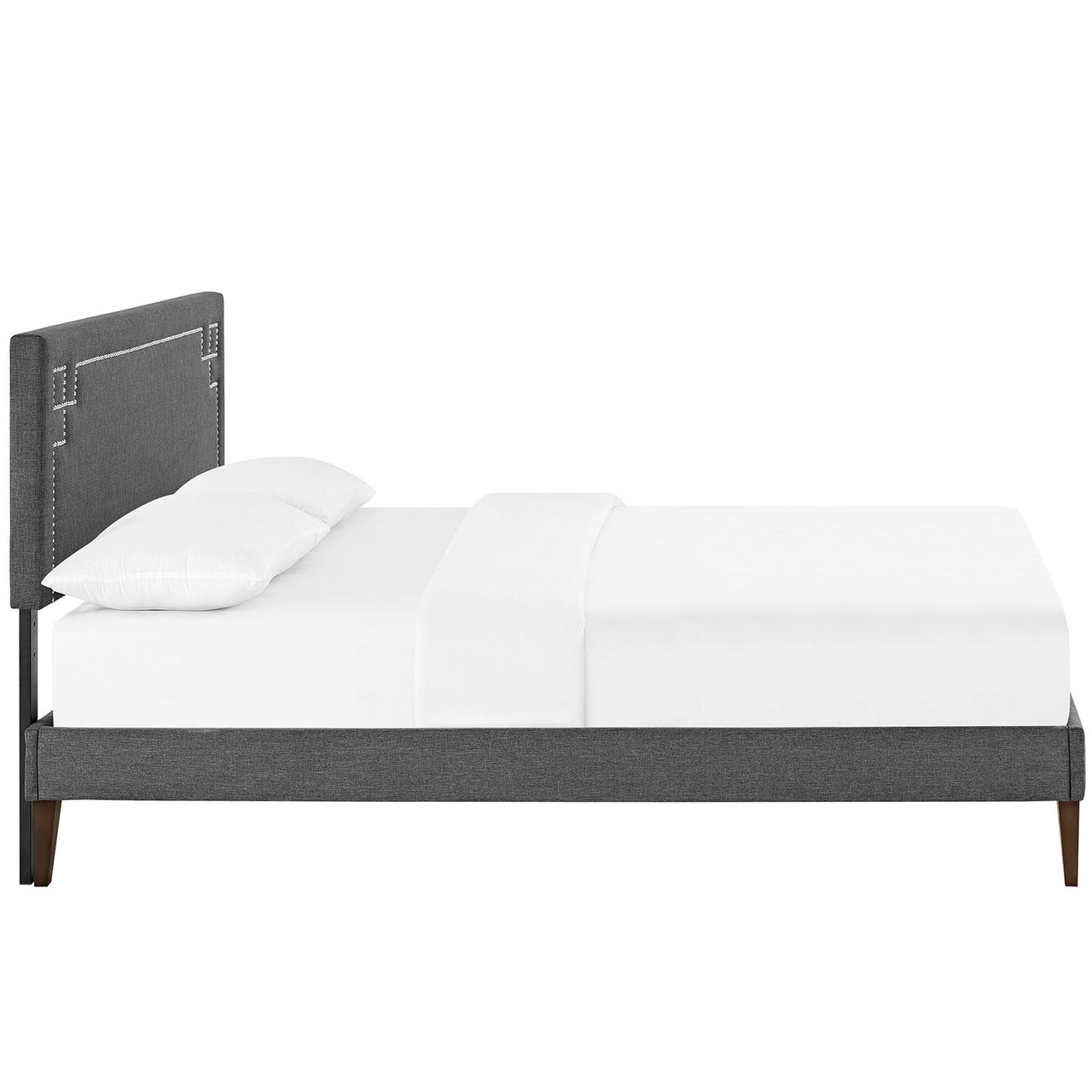 Dazzle Fabric Queen Platform Bed, Gray